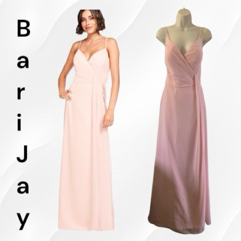 Bari Jay Style 2026 Blush, Wrap Formal Gown MSRP $220 Size 14
